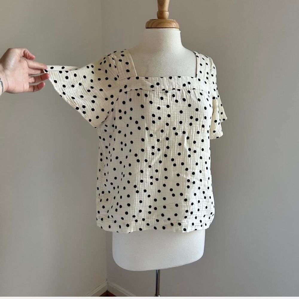 Madewell cotton polka dot blouse